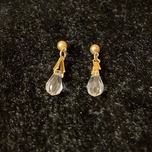 3 for $15 crystal gold-tone drop earrings
